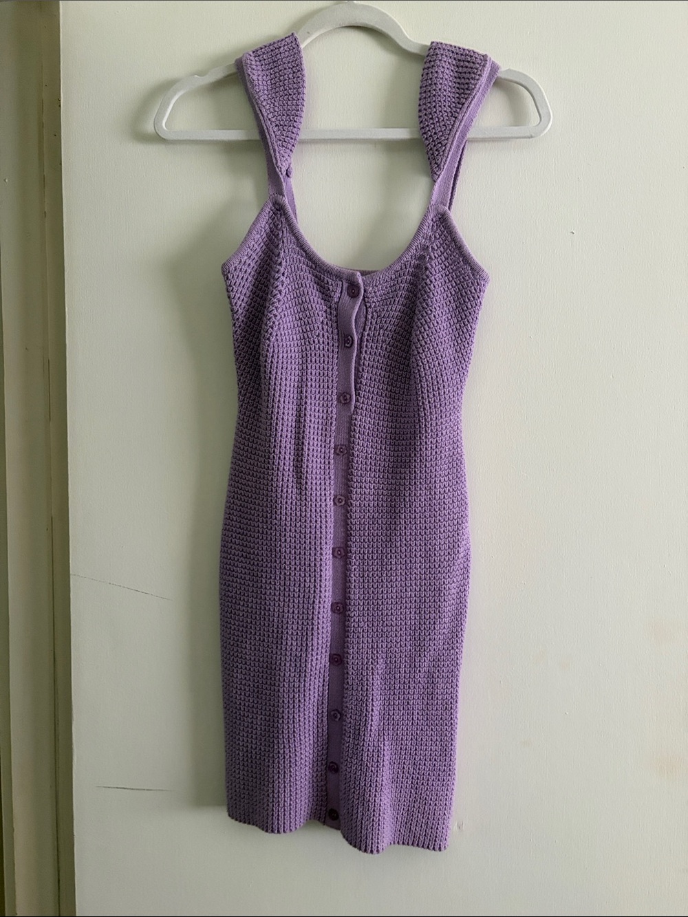 Urban Outfitters Lilac Knit Button-Front Midi Dress